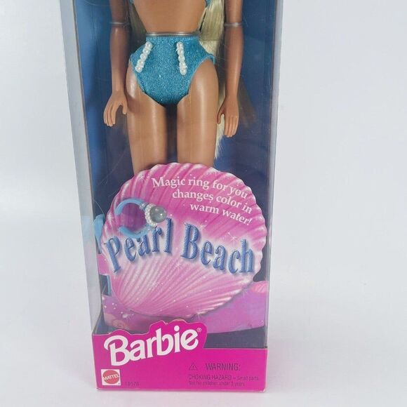 1997 Pearl Beach Barbie Doll Magic Ring Mattel Blue Bathing Suit New in Box - Picture 4 of 9